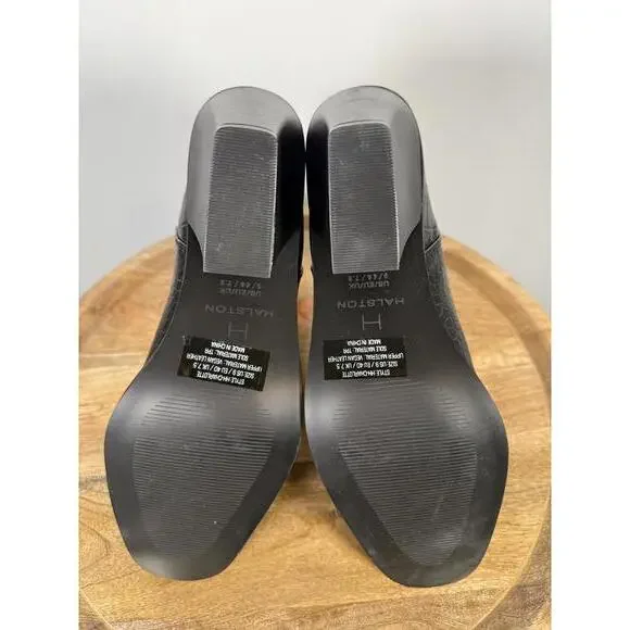 NWB H Halston Women's Charlotte Ankle Boots Black US Size 9 - Picture 4 of 11